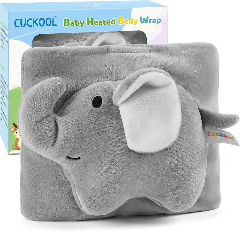 CUCOL Baby Colic and Gas Relief, Heated Tummy Wrap for Newborns Belly Relief by Soothing Warmth, Baby Heating Pad Swaddling Belt Relief & Soothe Gas, Colic and Upset Stomach for Newborn to Toddler(Elephant) - Image 1
